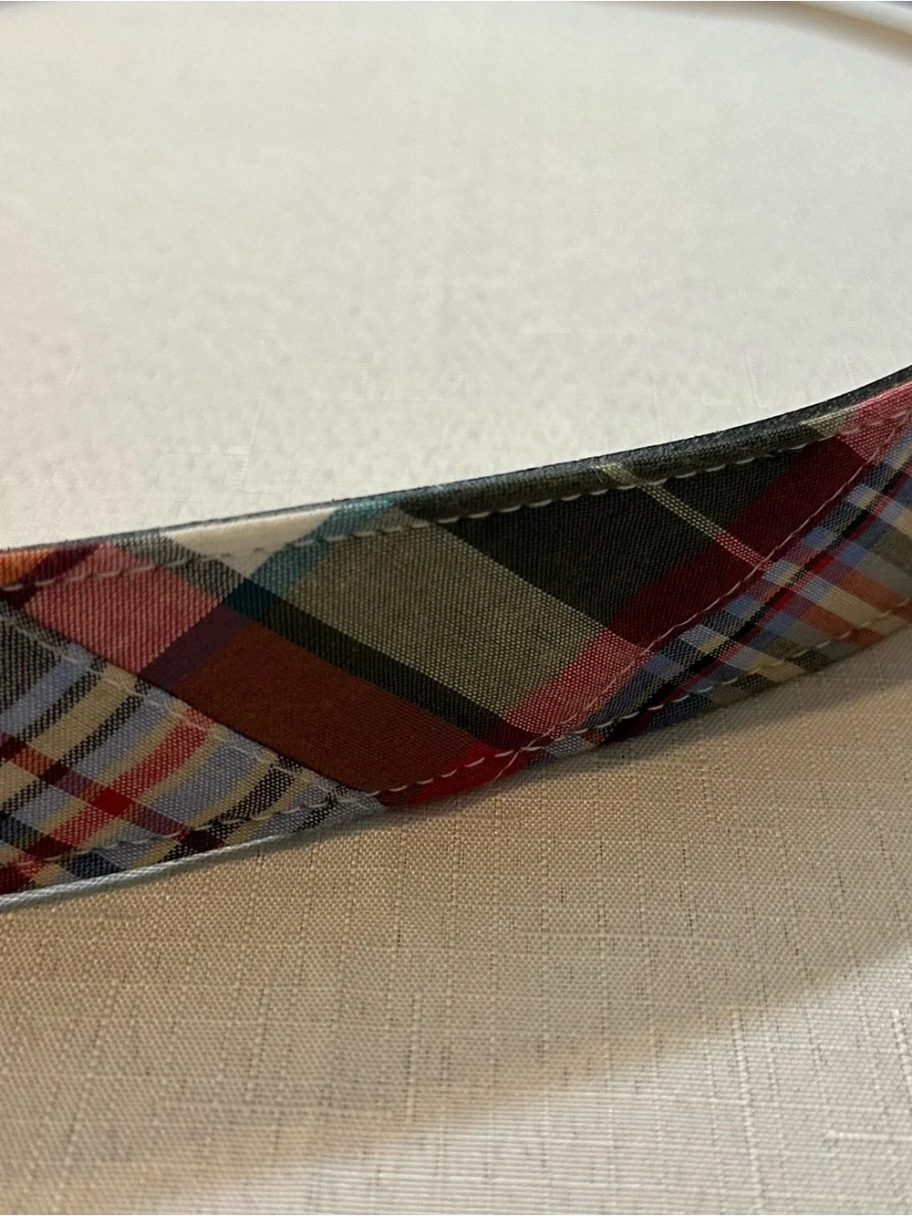 Brooks Brothers 346 Patchwork Madras Leather Belt Size 42